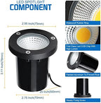 5W Well Light,12-24V LED In-Ground Low Voltage Landscape Light with Connectors, IP67 Waterproof Landscape Lighting,3000K Paver Lights Warm White for Yard, Garden, Patio (12 Pack) - Image 5