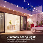 SUNTHIN White String Lights, 48ft White Outdoor Lights with 16 1W Shatterproof LED Bulbs for Patio, Garden, Backyard, Porch, Cafe, Deck, Wedding, Party - Image 5