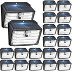 [20 Packs] Solar Motion Lights Outdoor, Ultra Bright Solar Fence Lights with Motion Sensor, IP65 Waterproof Security Light 3 Modes, 270° Lighting Angle, Wall Lights for Deck Patio Fence Garage Door by Claoner