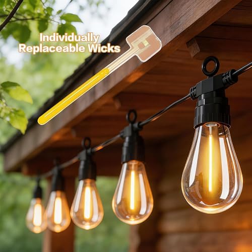 66FT Outdoor String Lights with Remote, 27 Dimmable Shatterproof LED Edison Bulbs, Waterproof Patio & Backyard Lights for Pergola, Deck, Garden, Bistro, Commercial Grade Hanging Lights - Image 5