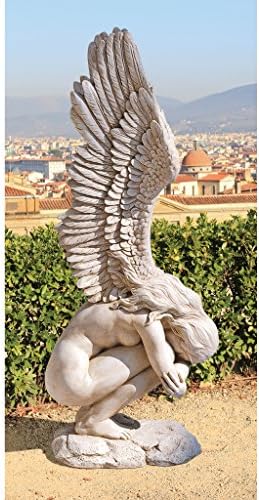 Design Toscano KY30700 Extended Grace Angel Garden Statue, 24 Inch, Antique Stone - Image 4