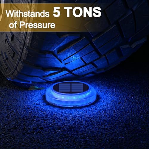 Blue Solar Driveway Lights Outdoor 6 Pack Dock Deck Lights IP68 Waterproof - Image 4