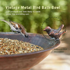 Cast Iron Pedestal Bird Bath,Metal Bird Bath for Outdoor,Vintage Birdbath - Image 5