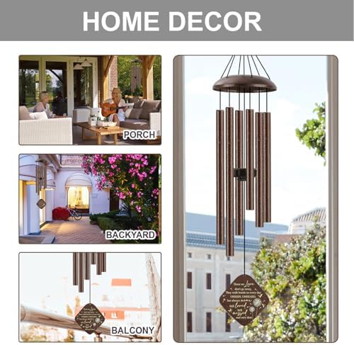 Memorial Sympathy Wind Chimes for Outside Clearance, Dragonfly Wind Chimes for Loss of Loved One Mother Father for Bereavement/Condolence/Funerary Gift Idea,32inch Bronze - Image 4