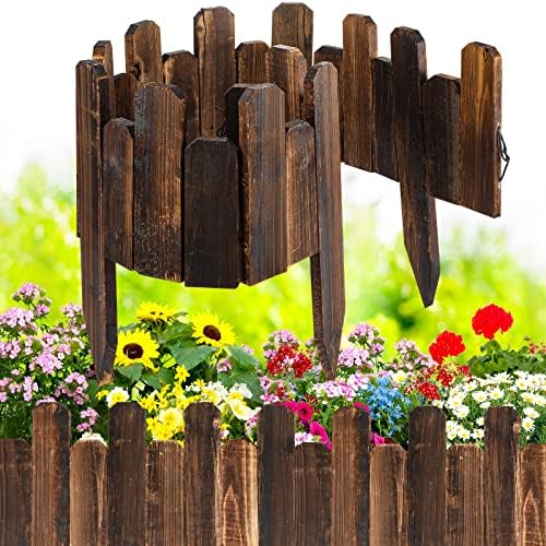 Bucherry 12 Pcs Wood Garden Edging Border No Digging Landscape Edging by Bucherry