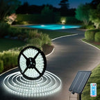 Solar LED Strip Lights Outdoor 6000K White 32.8 FT for Step, Pool, Deck by OusamLED