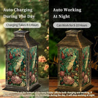 Solar Lantern Stained Glass Frog King Lotus Throne Jewel Crown Outdoor Garden Hanging Lantern Waterproof Solar Powered Lighting Outside Table Lamp for Deck Yard Camping Patio Gifts for Mom - Image 4