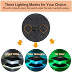 HUYIENO Solar Post Cap Lights Outdoor LED Lighting Deck Fence Light Two Modes Warm White/7 RGB Color Changing Suitable for 4x4 5x5 Wooden Posts (Black, 8pk), HY1238 - Image 3