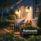 Outdoor Wall Light Fixtures Exterior Waterproof Porch Lights Outdoor Anti-Rust Wall Lantern with Clear Glass Patio Sconce Light - 2 Pack - Image 6