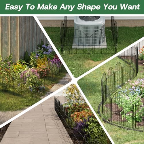 Garden Fence Panels, 24in H x 9.68ft L, 5 Panels with Gate Rust-Resistant Decorative Garden Fence, No Dig Small Garden Fence, Animal Barrier Fence for Garden Yard Flower Bed Patio Outdoor - Image 4
