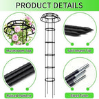 77-Inch Garden Trellis for Climbing Plants,Heavy-Duty Metal Obelisk with Mushroom Top,Stable Support for Potted Clematis,Tomato,Cucumber,Rose,Pea & Vine - Image 6