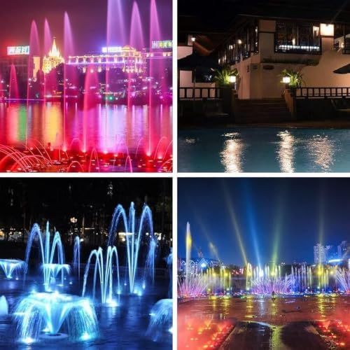 LED Ring Fountain Light - Submersible LED Pool Lamp, 12/24V LED Underwater Spotlight, RGB Color Change Water Feature Lamp With Remote Control, IP68 Waterproof Middle Hole Pond Lighting(18W(24v)) - Image 7