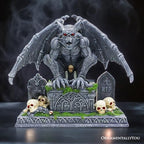 OrnamentallyYou Grave Guardian Gargoyle Figurine, 10" Solar Powered Gothic Halloween Garden Statue - Image 3