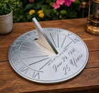 Personalized Garden Sundial, Steel & Aluminum Outdoor Sundial with Engraving, Roman Numeral Garden Decor, Memorial Gift, (8 Inch) - Image 3