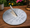 Personalized Garden Sundial, Steel & Aluminum Outdoor Sundial with Engraving, Roman Numeral Garden Decor, Memorial Gift, (8 Inch) by Unknown