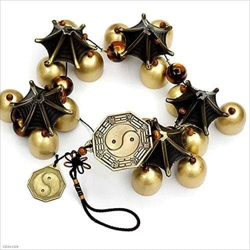 Wind Chimes Indoor Outdoor Metal Pure Copper Wind Chime Sound Crisp Home Decoration Five-Layer/Six-Layer Decoration Hanging Ornament(5 Tiers) - Image 4