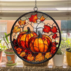 Autumn Leaves Pumpkin Acrylic Suncatcher - Image 4