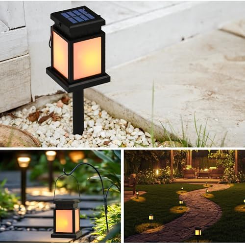 GIGALUMI Solar Lanterns Outdoor Waterproof, 4 Pack Hanging Solar Lanterns - Image 2