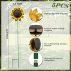 Sunflowers Metal Yard Art Wind Spinners Outdoor Decoration Stakes - Image 3