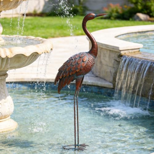 chisheen Outdoor Garden Crane Statues and Sculptures Metal Yard Art Statue for Garden Decoration Large Size by Chisheen