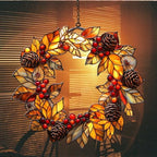 Autumn Floral Wreath Acrylic Suncatcher - Image 7