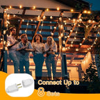 Ollny Outdoor String Lights, 100FT LED Patio Lights Waterproof White Wire - Image 5