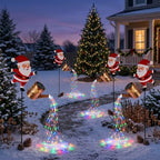 FJAKA Christmas Santa Solar Kettle Garden Lawn Decorative Lights - Image 4