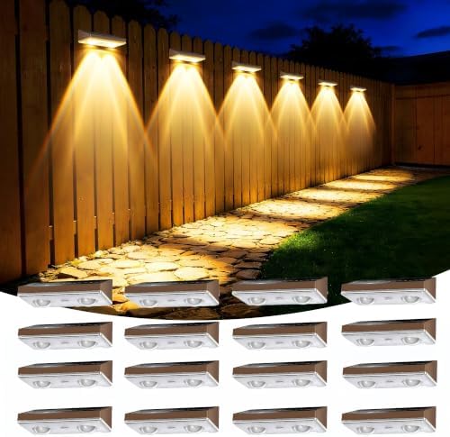 Solar Fence Lights Outdoor, 16 Pack Fence Lights Solar Powered by Unknown