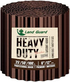Land Guard Corrugated Garden Edging Border, 12" x 50' Landscape Paver Edging, Tall Landscape Edging, Fence for Garden, Flower Bed, Lawn and Landscape Edging (Brown) by LandGuard