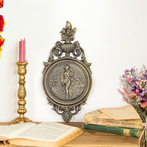 Sungmor Gold Cast Iron Wall Plaque - Classical Lady Relief in French Style - Image 6