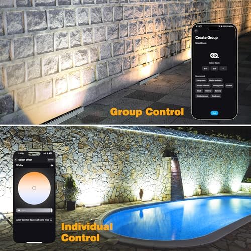LED Wall Washer Light Bar, Tunable White 2700K-6500K, Smart WiFi App and RF Remote, Smooth Dimming, 8 Modes, Linkable 20in IP65, AC120V Plug-in for Porch Patio Sign - Image 4