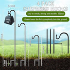 4 Pcs 60 Inch Shepherds Hook for Outdoor Adjustable Bird Feeder Pole - Image 2