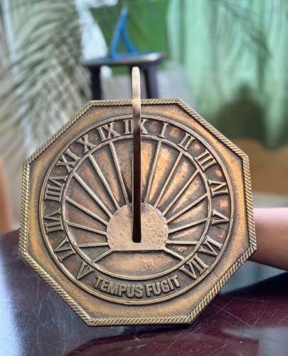 Brass Garden Sundial Classic Octagonal Home & Garden Gift Decor Outdoor Sundial - 10 Inch Birthday Gift by Unknown