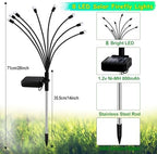 Kohlrabi Solar Garden Lights Outdoor, 6 Pack 48 LED Blue Firefly Lights Waterproof, Sway by Wind, Solar Wind Swaying Light for Yard Patio Backyard Garden Planter Flower Bed Pathway Decoration - Image 2