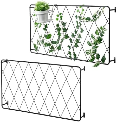 MyGift Wall Mounted Metal Garden Trellis for Climbing Plants, Set of 2 - Image 5
