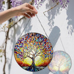 Stained Glass Window Hanging, 8 in Tree of Life Sun Catchers Indoor Window, Stained Glass Suncatcher, Gifts for Women, Her, Wife, Friend and Mom for Mother's Day, Christmas, Birthday - Image 3
