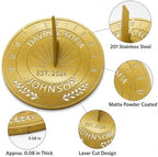Personalized Wedding or Anniversary Sundial Gifts for Couples, Custom Sundial Wedding Gifts,Custom Calibrated Metal Sundial Sign for 30th, 40th, 60th, 70th Anniversary - Image 4