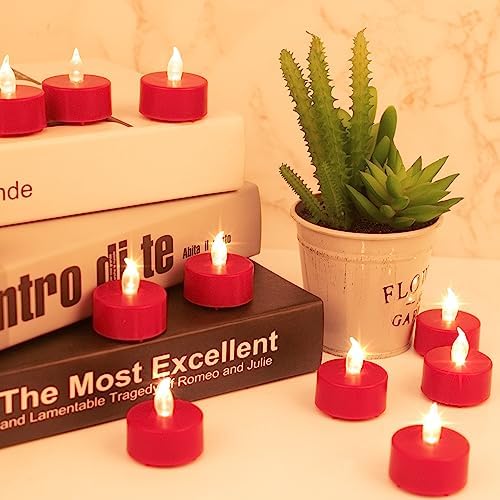 Nancia LED Tea Lights Battery Operated Flameless Candles 100Pack Red - Image 3