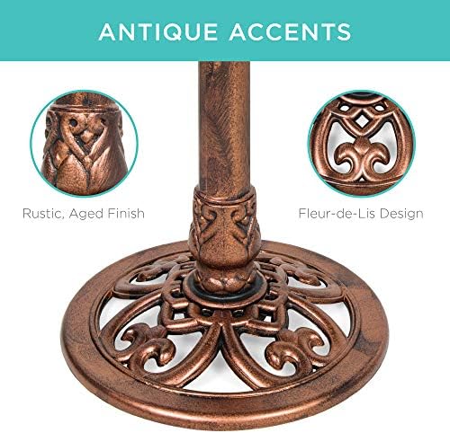 Best Choice Products Bird Bath, 28in Outdoor Resin Pedestal - Copper - Image 4