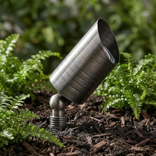 KSANA Solid Brass Outdoor Spotlight, 12V Low Voltage Landscape Light Bronze Heavy Duty Accent Uplighting Lighting for Yard and Garden, Garden, Patio, Trees & House, 1 Pack by KSANA