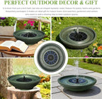 Solar Bird Bath with Fountain,12.4" Dark Green Birdbath for Outdoors,Tool-Free 10s Assembly,6 Spray Nozzles,Lightweight Plastic Water Feature for Garden Decor,Patio Gitf,Hummingbirds - Image 6
