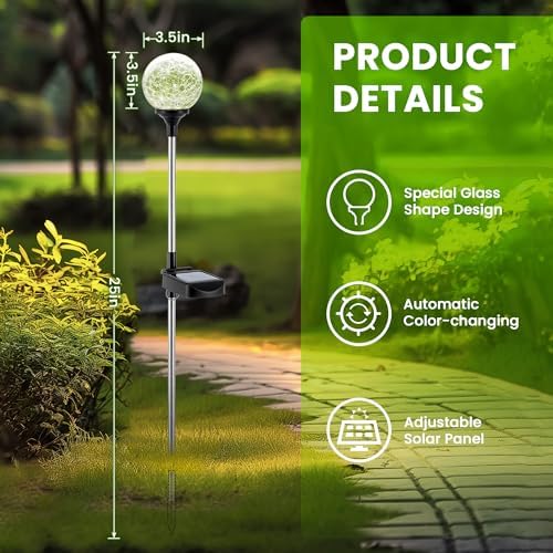 GIGALUMI Solar Garden Lights 3 Pack, Solar Lights Outdoor Decorative - Image 6