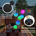 Solar Wind Chimes Color Changing,Crystal Ball Wind Chimes,Solar Powered Wind Chimes for Outside,LED Mobile Hanging Wind Chime,Outdoor Waterproof Wind Bell Light for Patio Yard Garden Home Decoration - Image 6