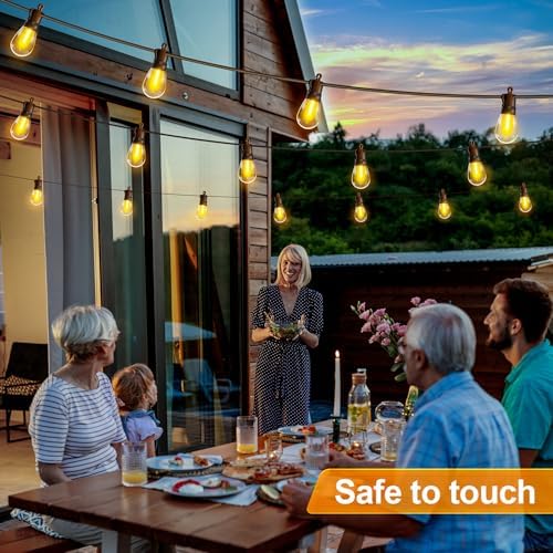 Outdoor String Lights Patio LED - Light Outside Waterproof S14 Porch Lighting Edison Plastic Bulb Pergola Hanging Balcony Connectable Backyard Yard Gazebo Party Garden Bistro 60M 200FT - Image 6