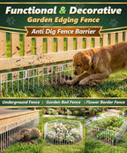 30Ft(L) X 13Inch(H) Animal Barrier Fence - 21 Pack White Garden Fence Panels Metal Garden Fencing Edging Border No Dig Fencing for Dog Rabbits Ground Stakes Defense Outdoor Patio Fence Extension - Image 6