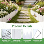 Wood Garden Edging, 12" H x 13.2 Ft L, 2 Pack, White Garden Fence - Image 5