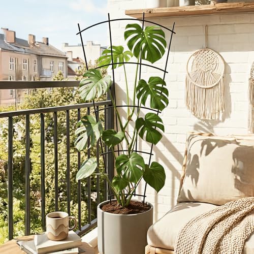 Thealyn 32" Metal Plant Trellis, Climbing Plant Support, 4 Pack Black - Image 5