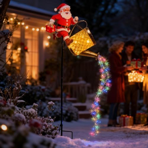 Solar Santa Kettle Light Waterproof Christmas Yard Lights - Image 3