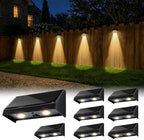 Solar Fence Lights Outdoor Dusk to Dawn for Deck, Porch, Address, Wall by XmnSoly