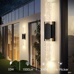 BesLowe 24‘’ Large Outdoor Wall Lights with Crystal Bubble Glass, 10W 3000K - Image 2
